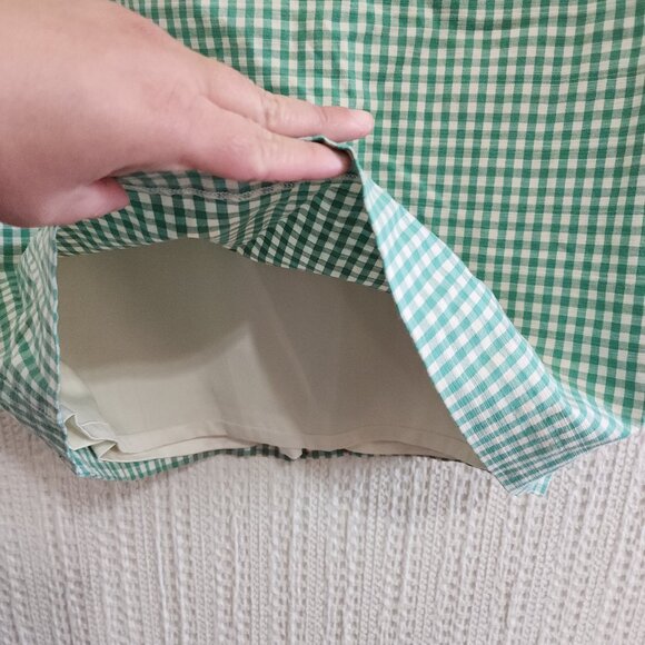 Boden Green White Gingham Lined Pencil Skirt Women's Size 10R - Picture 9 of 14